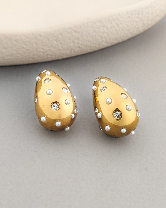 Studded Tear Drop Earrings