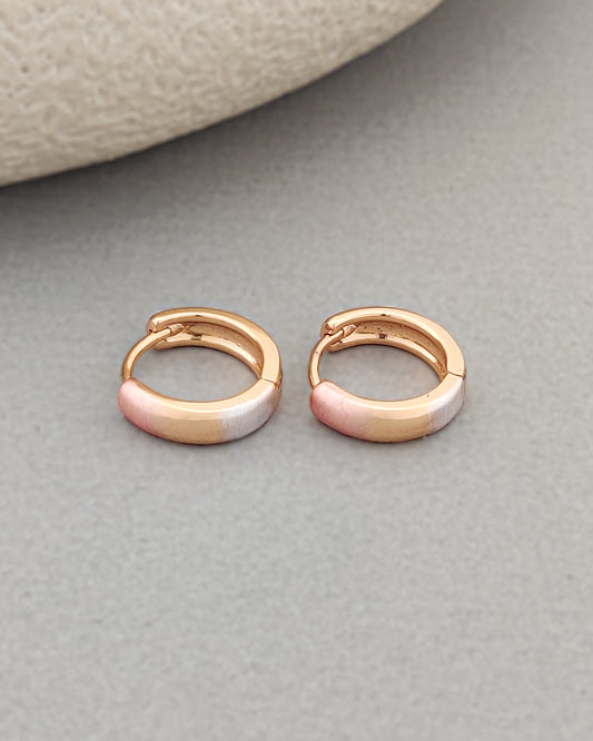 Three Tone Huggie Hoops