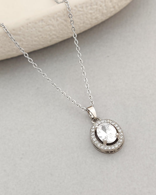 Samanda Solitaire Necklace(Silver)