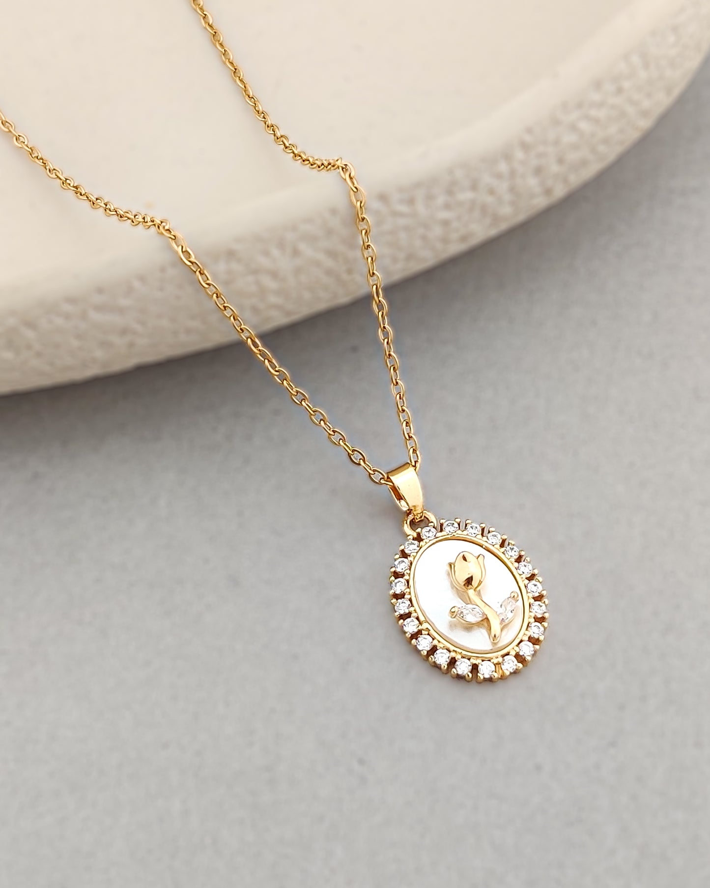 Vintage Rose Necklace