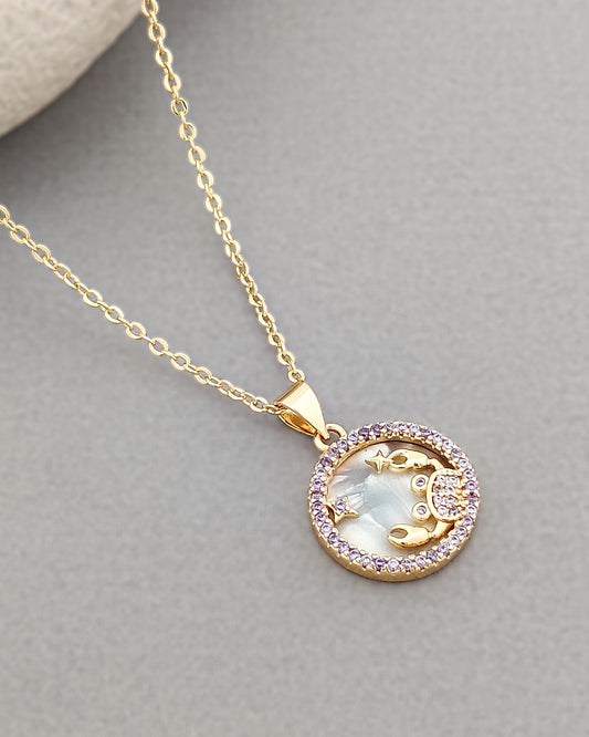 Ellie Zodiac Necklace (Cancer)
