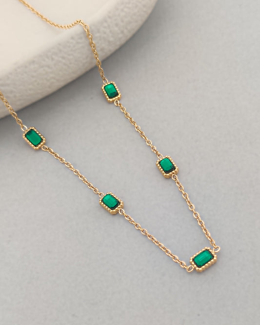 Emerald Baguette Necklace