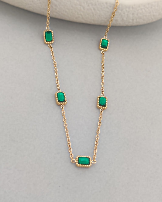 Emerald Baguette Necklace