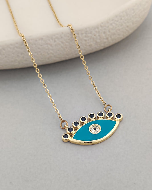 Blue Selena Evil Eye Necklace