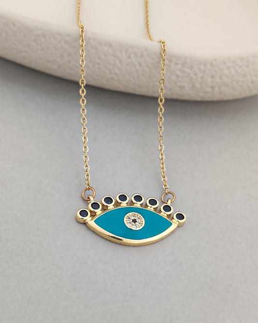 Blue Selena Evil Eye Necklace