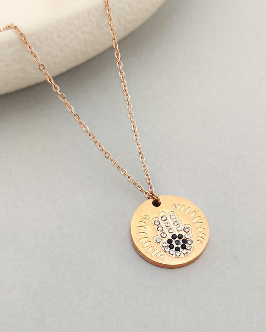 Hamsa Coin Necklace