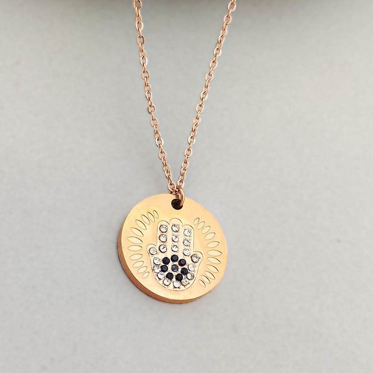 Hamsa Coin Necklace