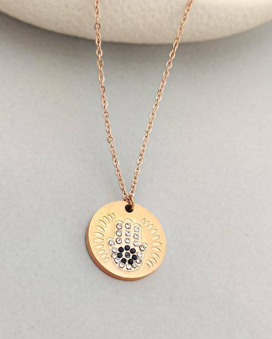 Hamsa Coin Necklace