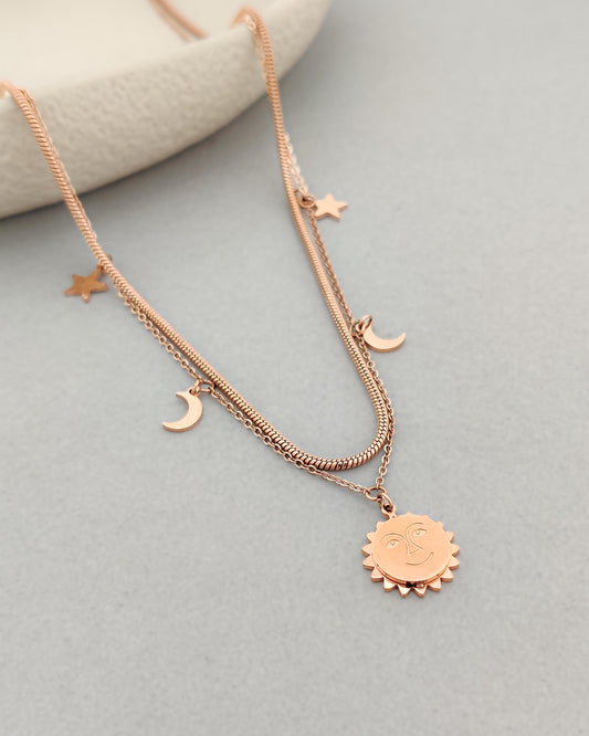 Galaxy charm Layered Necklace