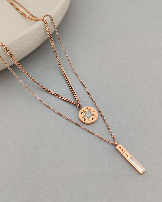 Star Coin and Bar Layered Necklace