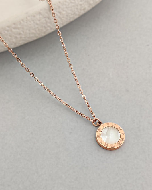 White Roman Coin Necklace