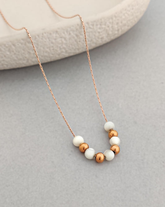 Amber Pearl Necklace (Gold)