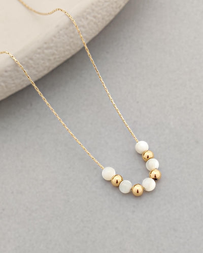 Amber Pearl Necklace (Rose gold)
