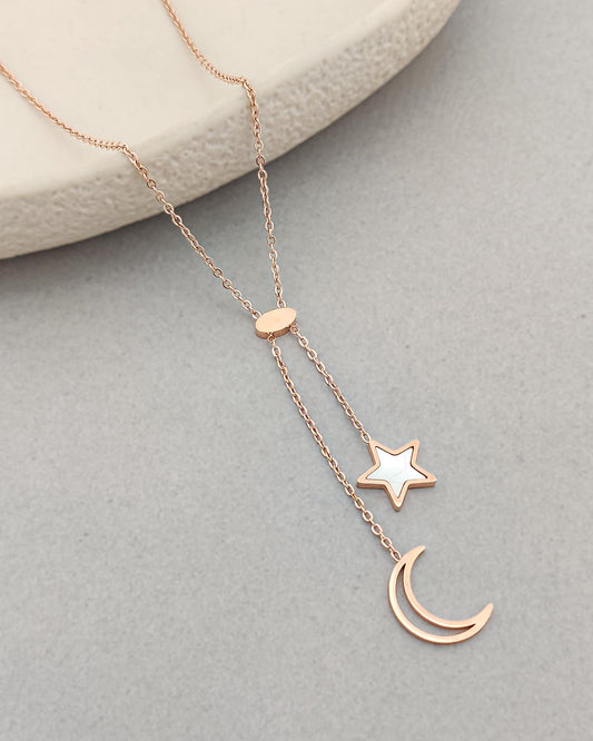 Moon & Star Charm Necklace