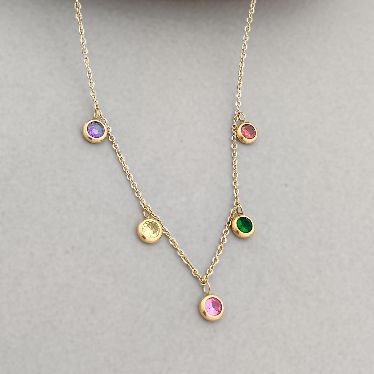 Multi Crystal Akina Necklace