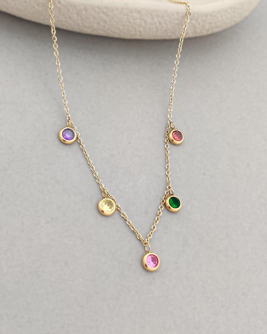 Multi Crystal Akina Necklace