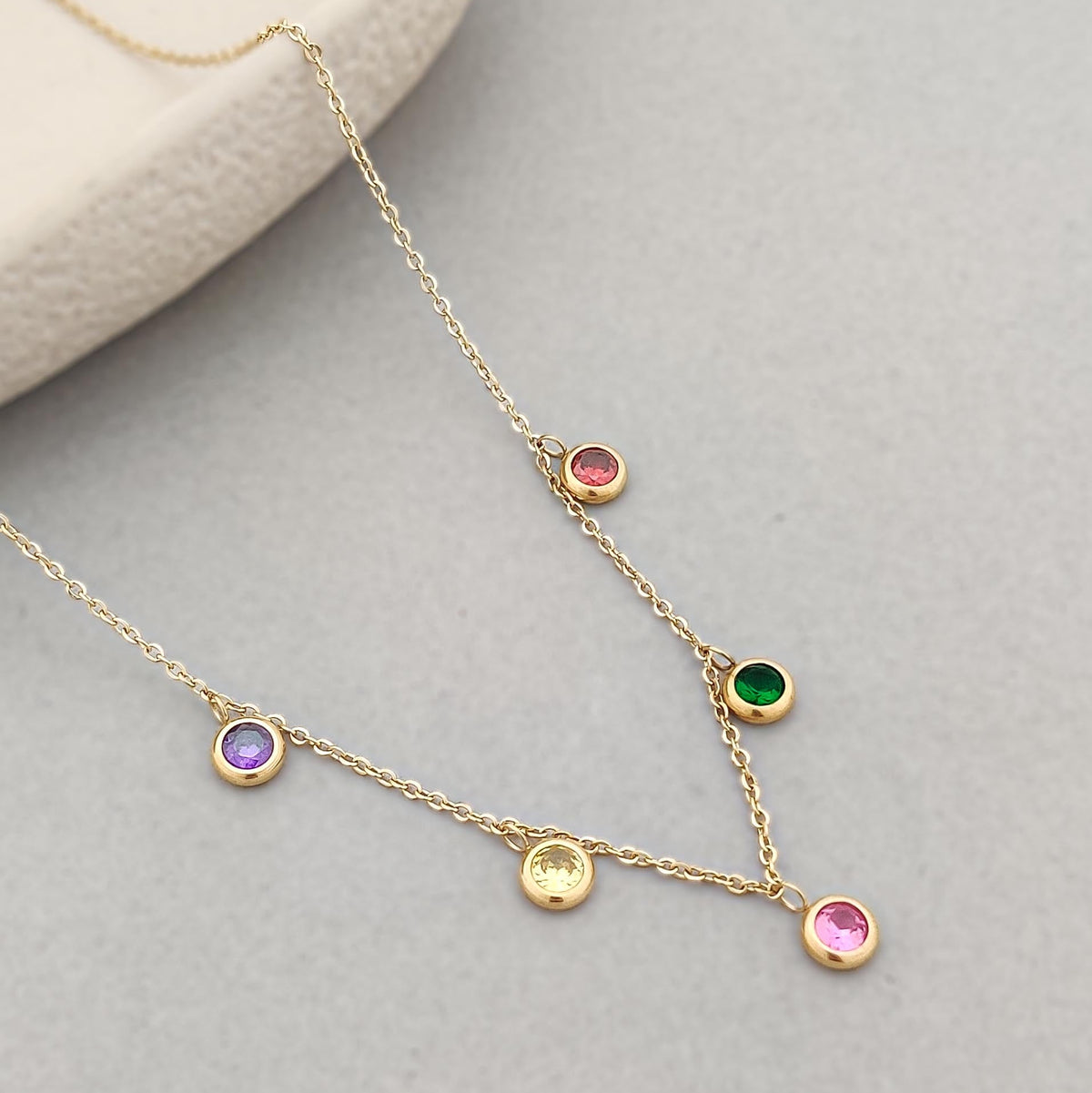 Multi Crystal Akina Necklace