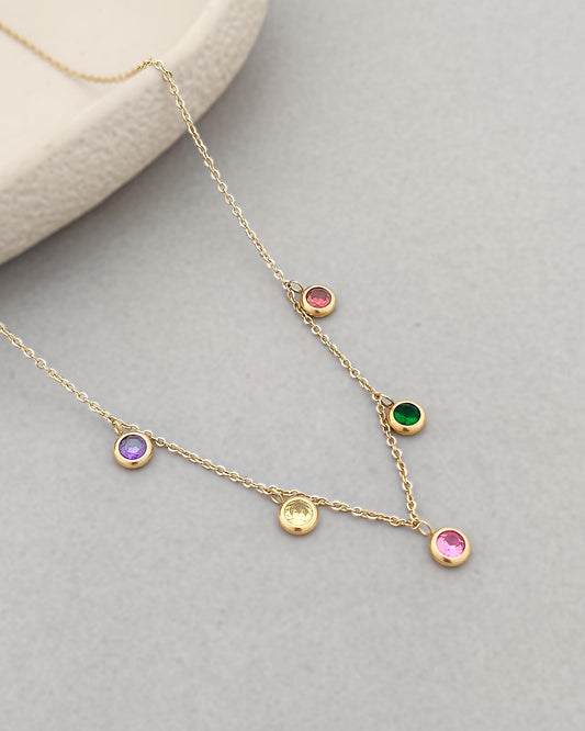 Multi Crystal Akina Necklace