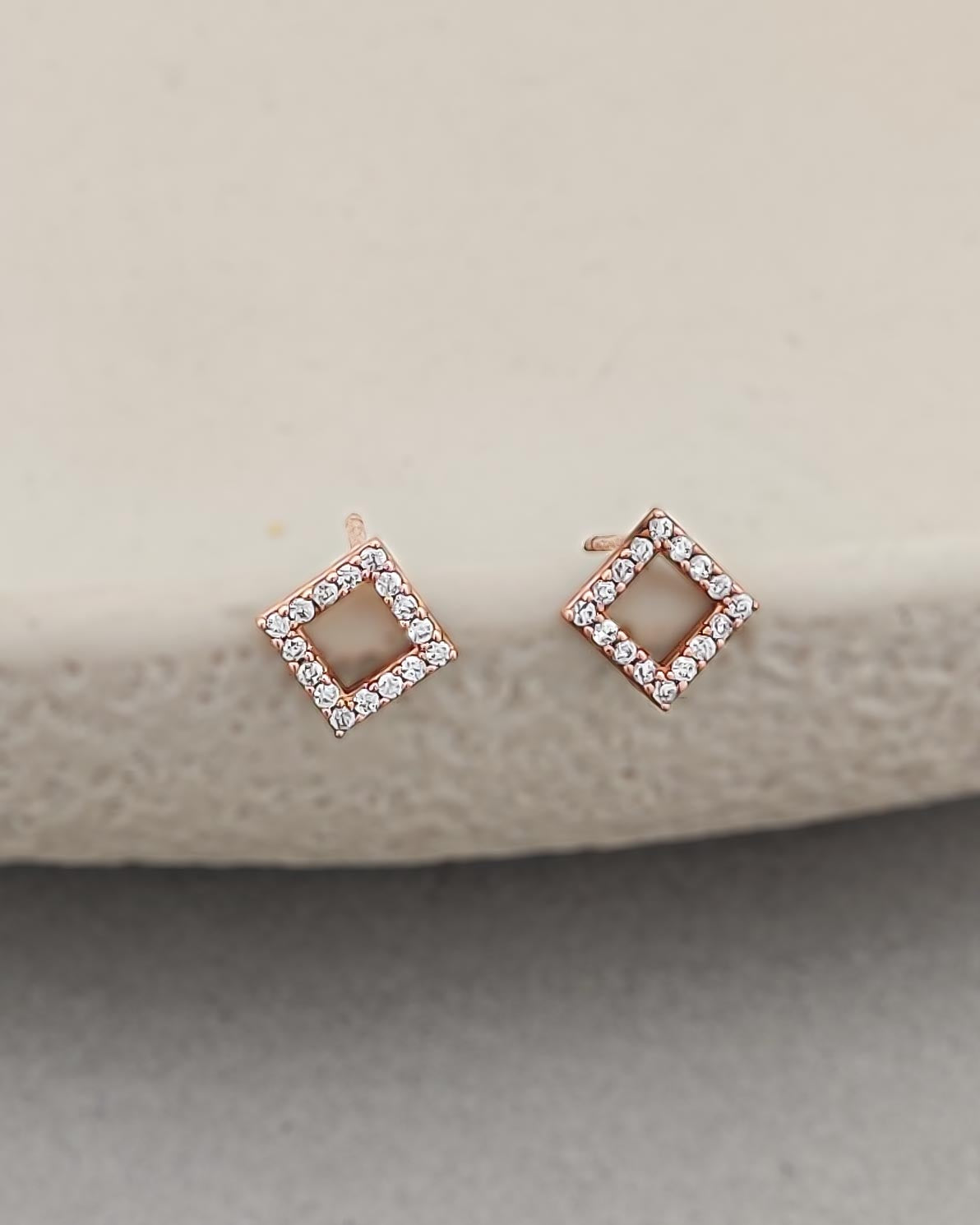 Crystal Square Studs