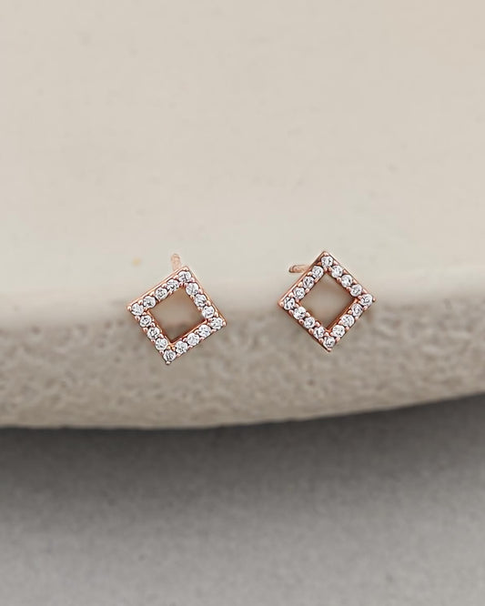Crystal Square Studs