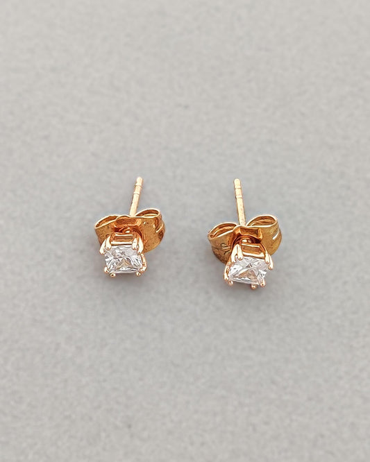 Square Solitaire Earrings