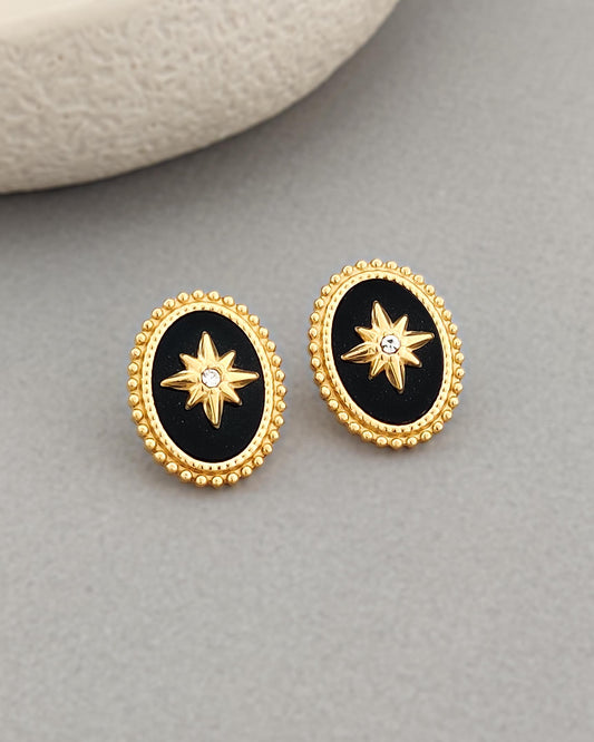 Black Emery Earrings