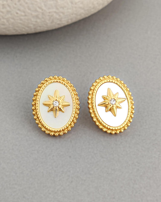 White Emery Earrings
