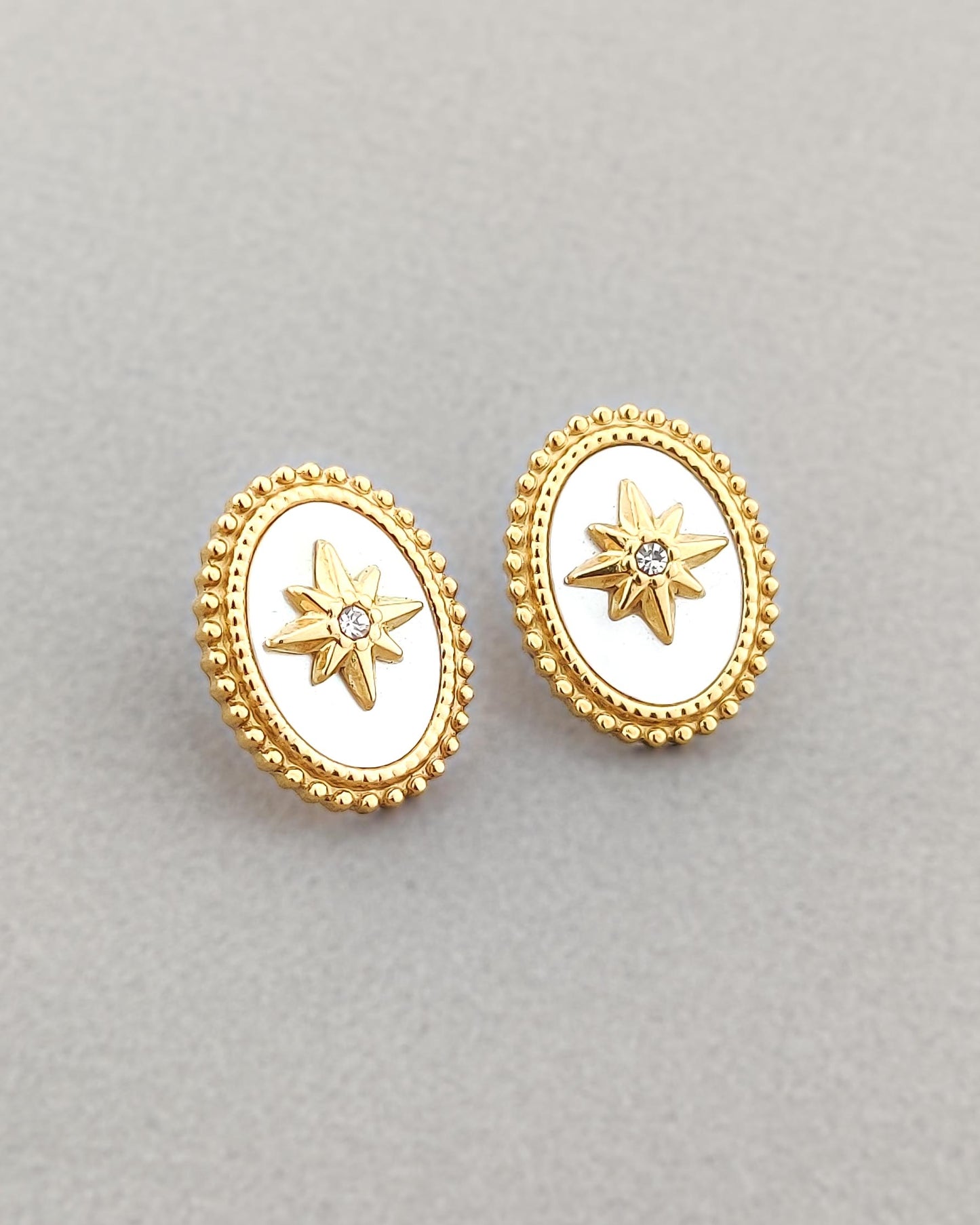 White Emery Earrings