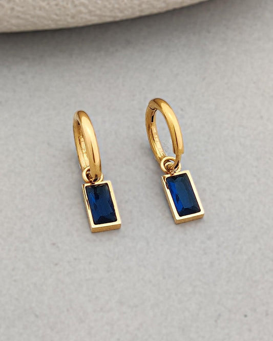 Macie Blue Drop Hoops