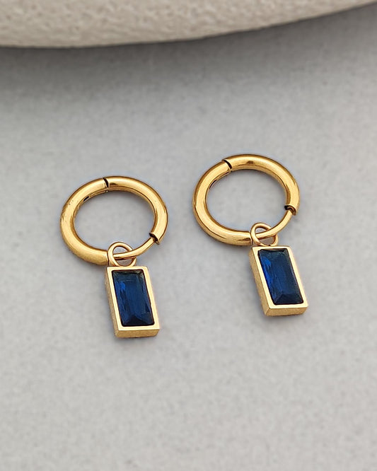 Macie Blue Drop Hoops