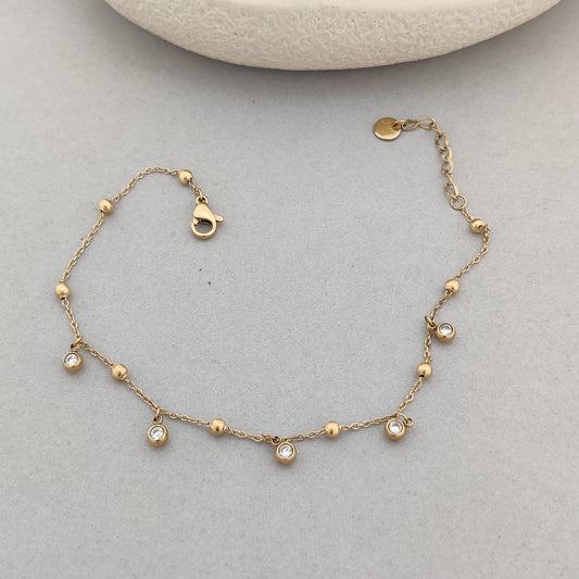 Golden Sparkle Charm Anklet