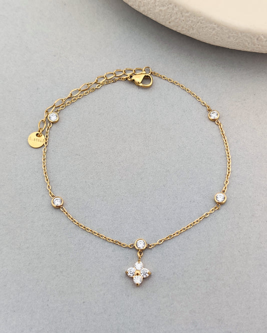 Elise Crystal Anklet