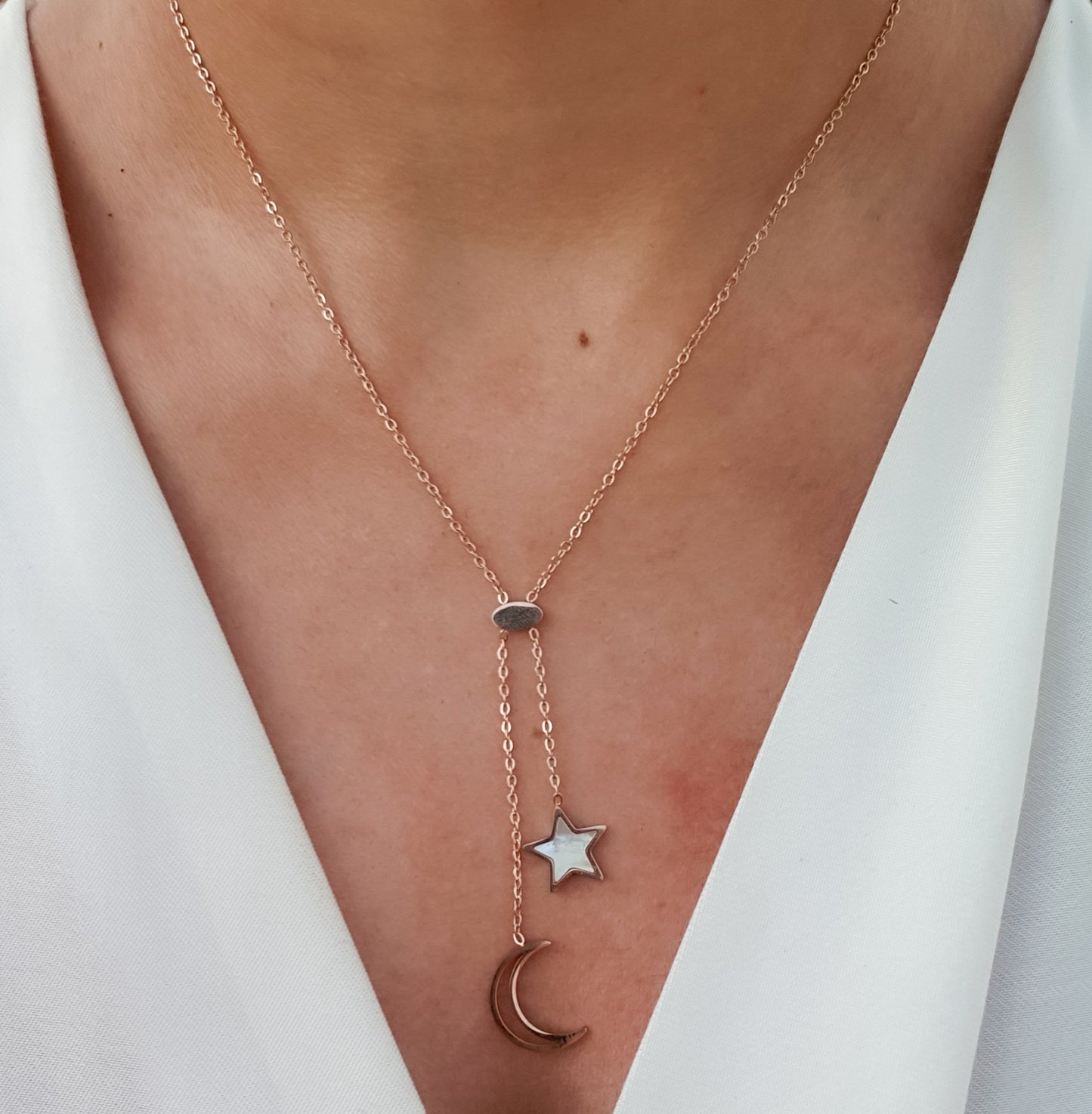 Moon & Star Charm Necklace