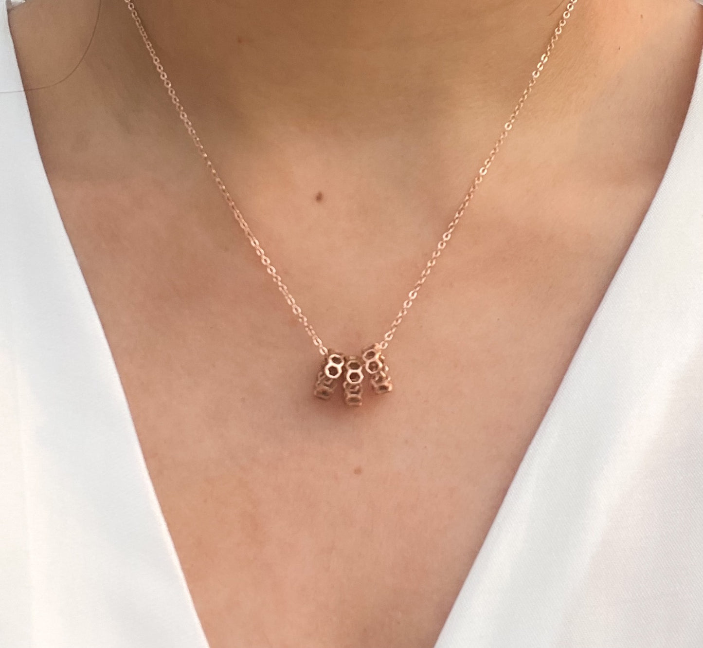 Honeycomb Ring Necklace