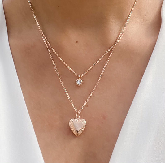 Openable Heart Layered Necklace