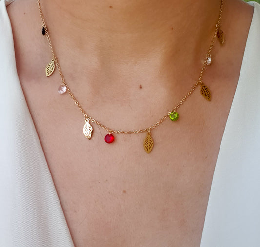 Amanda Leaf Charm Necklace