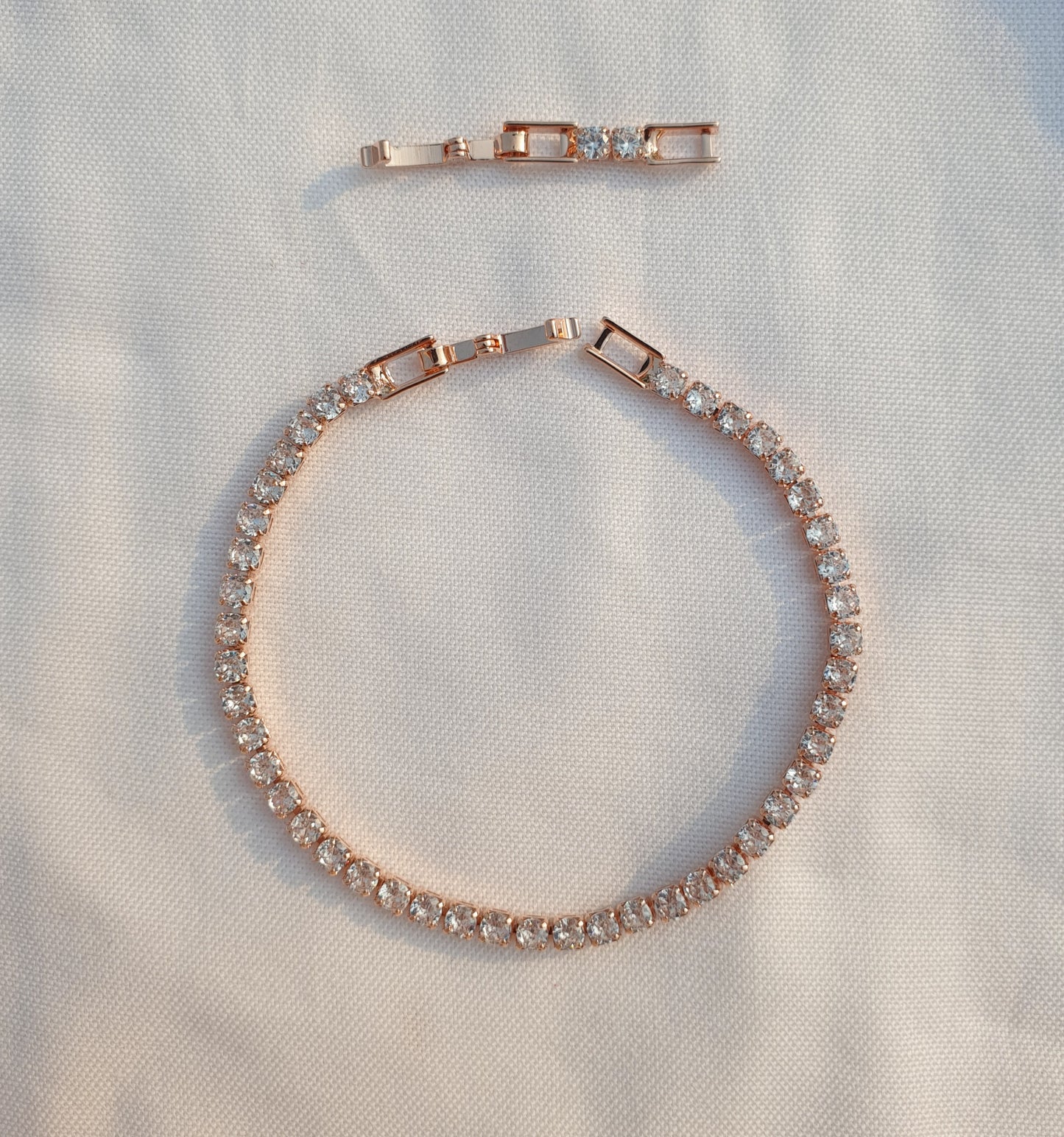 Crystal Azra Tennis Bracelet (Rose Gold)