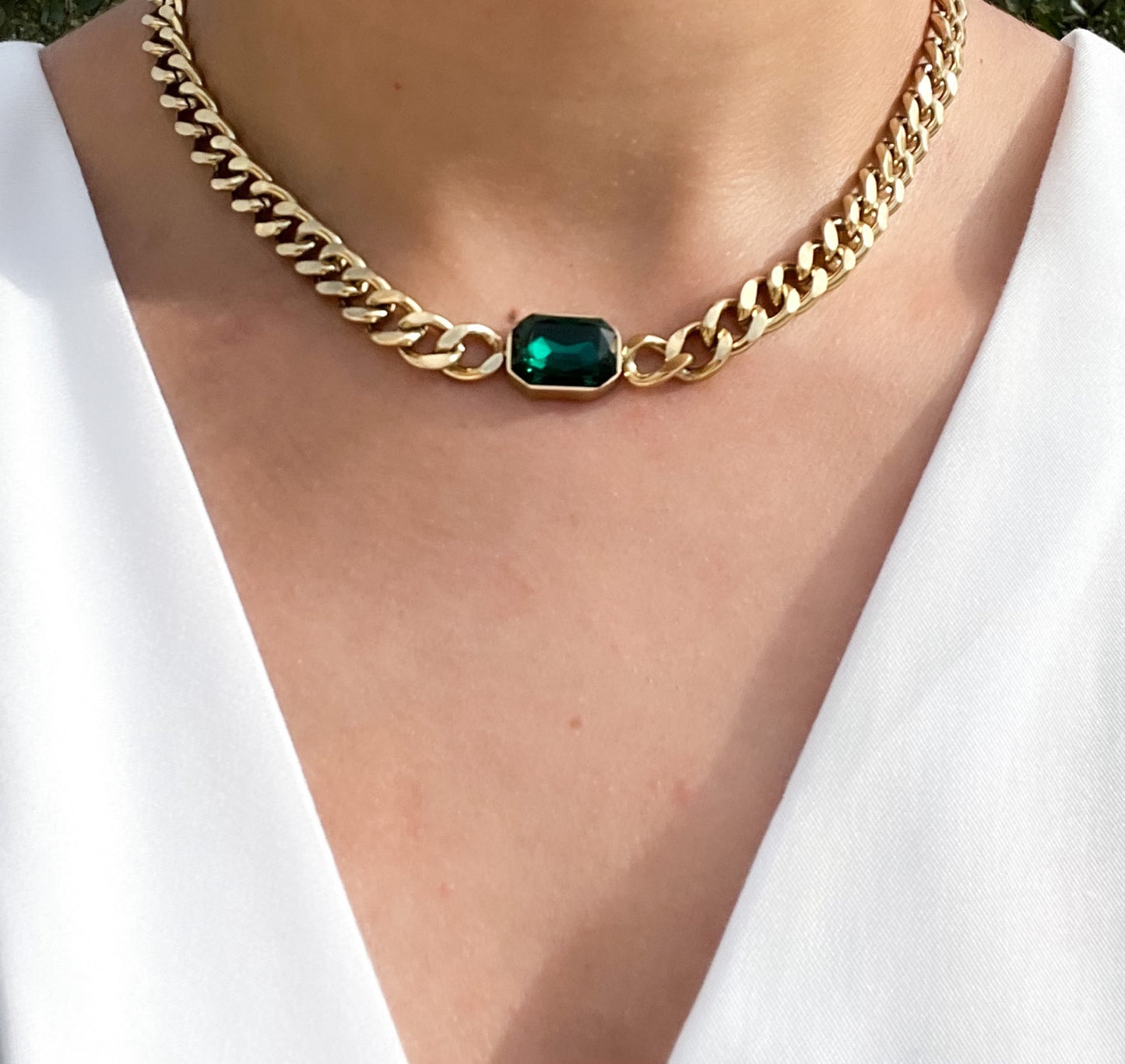 Madeline Green Chain Necklace