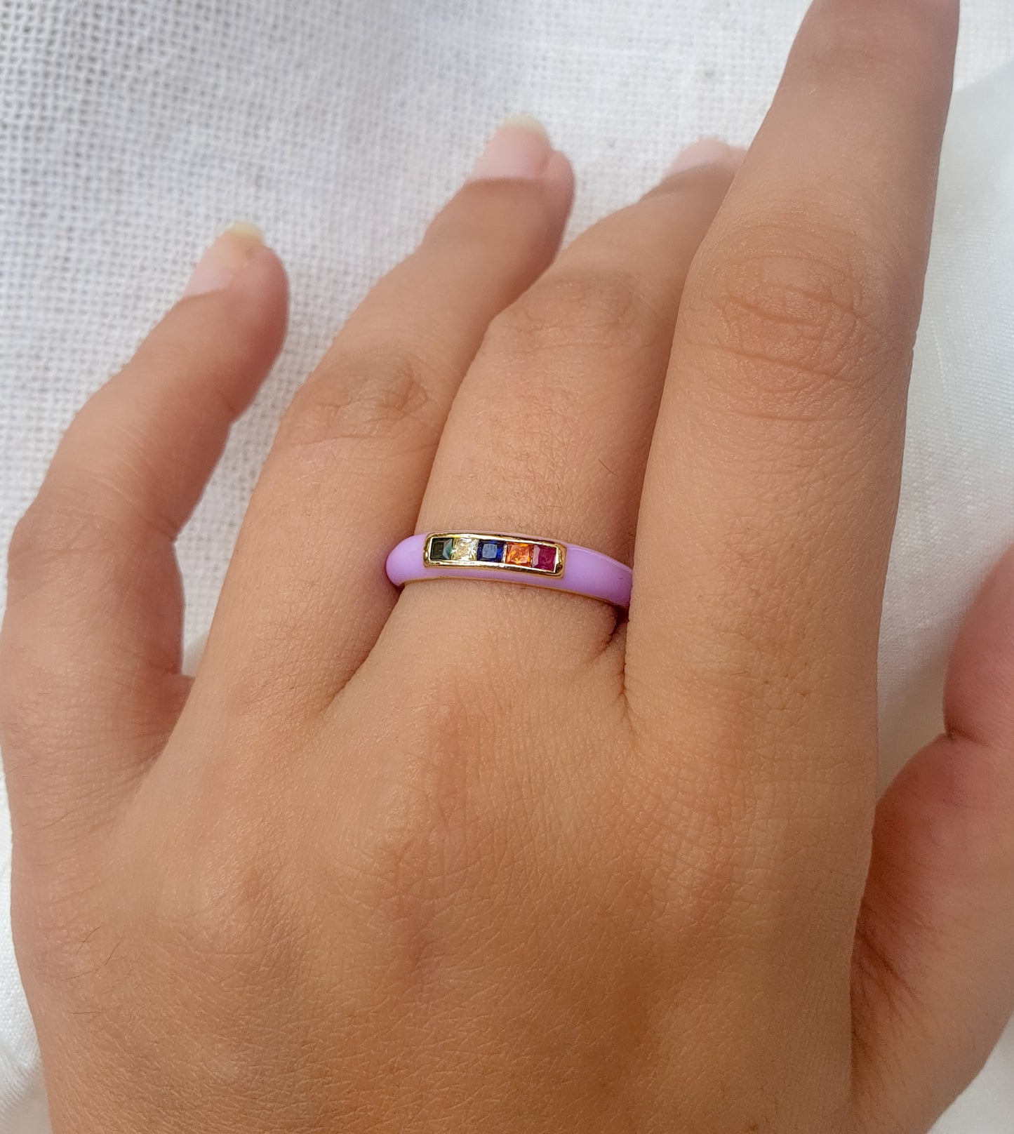 Crystal Color Pop Ring ( Lavender )