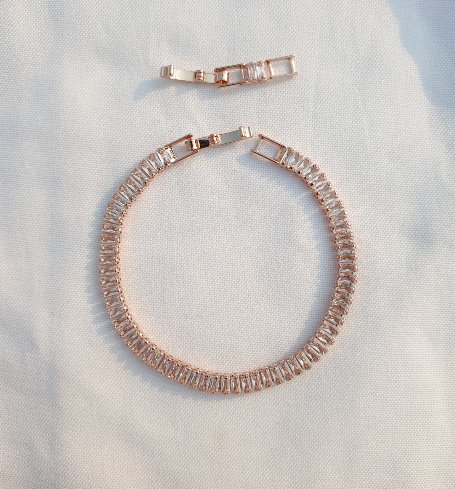 Baguette Tennis Bracelet (Rose Gold) – Lololepa