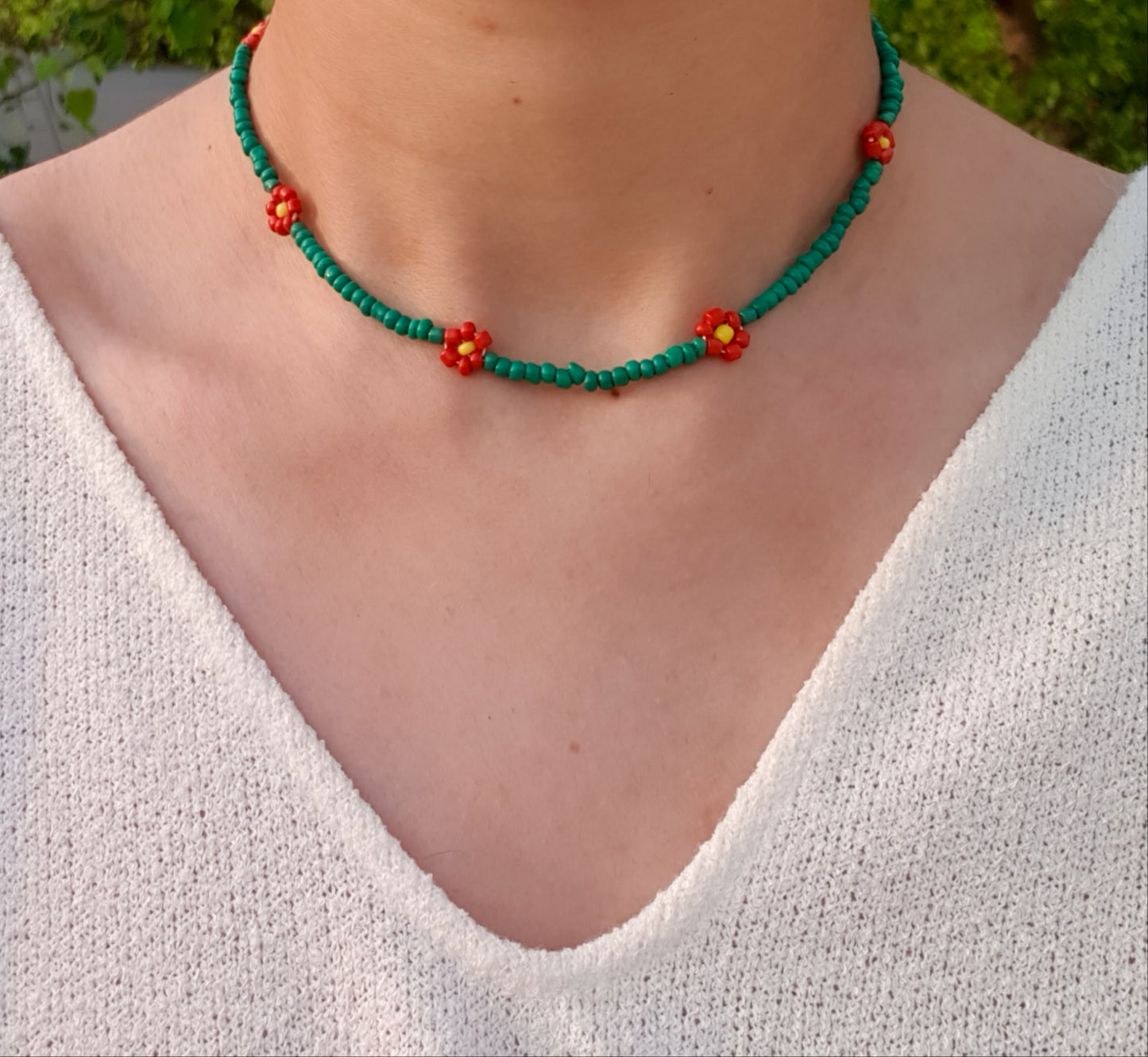 Sia Bead Necklace (Green)