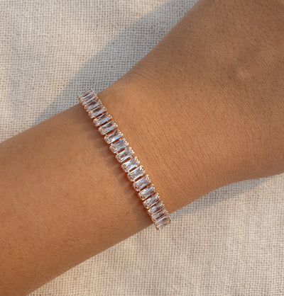 Cleo Crystal Tennis Bracelet (Rosegold)
