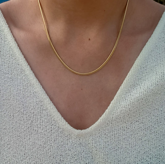 Golden Flat Snake Chain