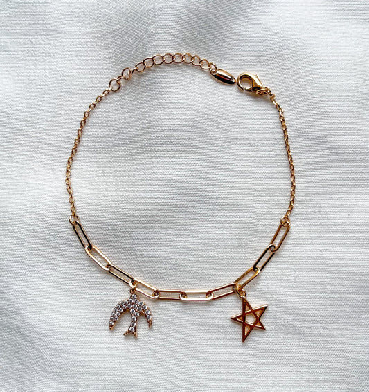 Penguin & Star Charm Bracelet