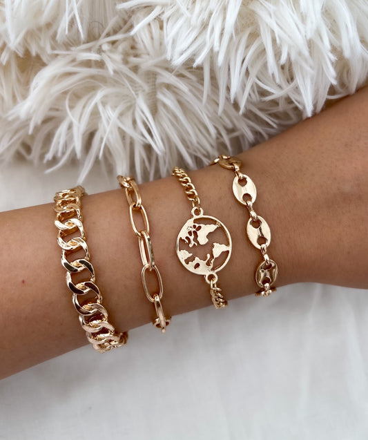 Remi Globe Chain Bracelet Set