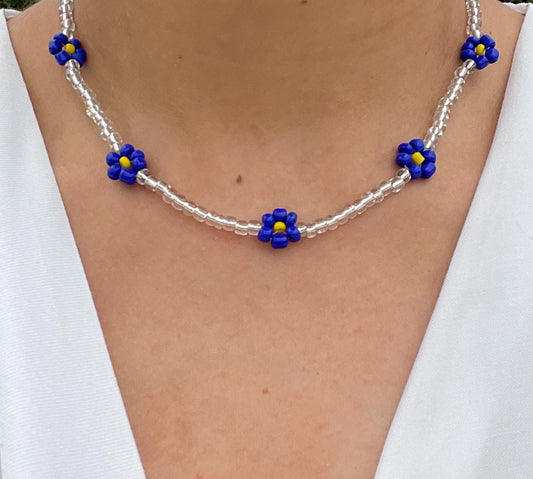 Sia Bead Necklace (Blue)