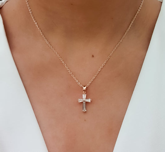 Rosegold Cross Necklace