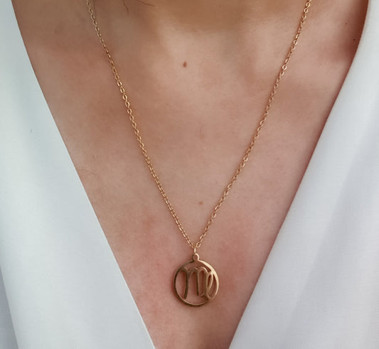 Gold Zodiac Necklace (Virgo)