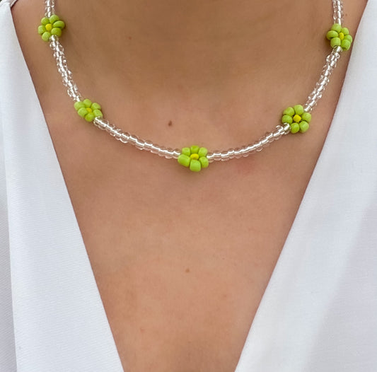 Sia Bead Necklace (Lime Green)