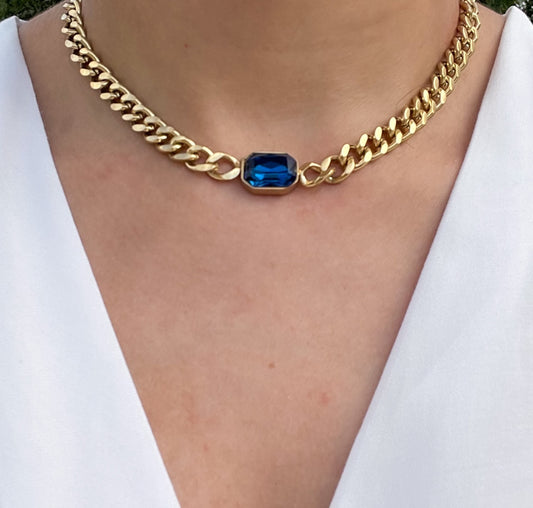 Madeline Blue Chain Necklace